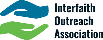 Interfaith Outreach Association logo (two hands with the words "Interfaith Outreach Association" to the side