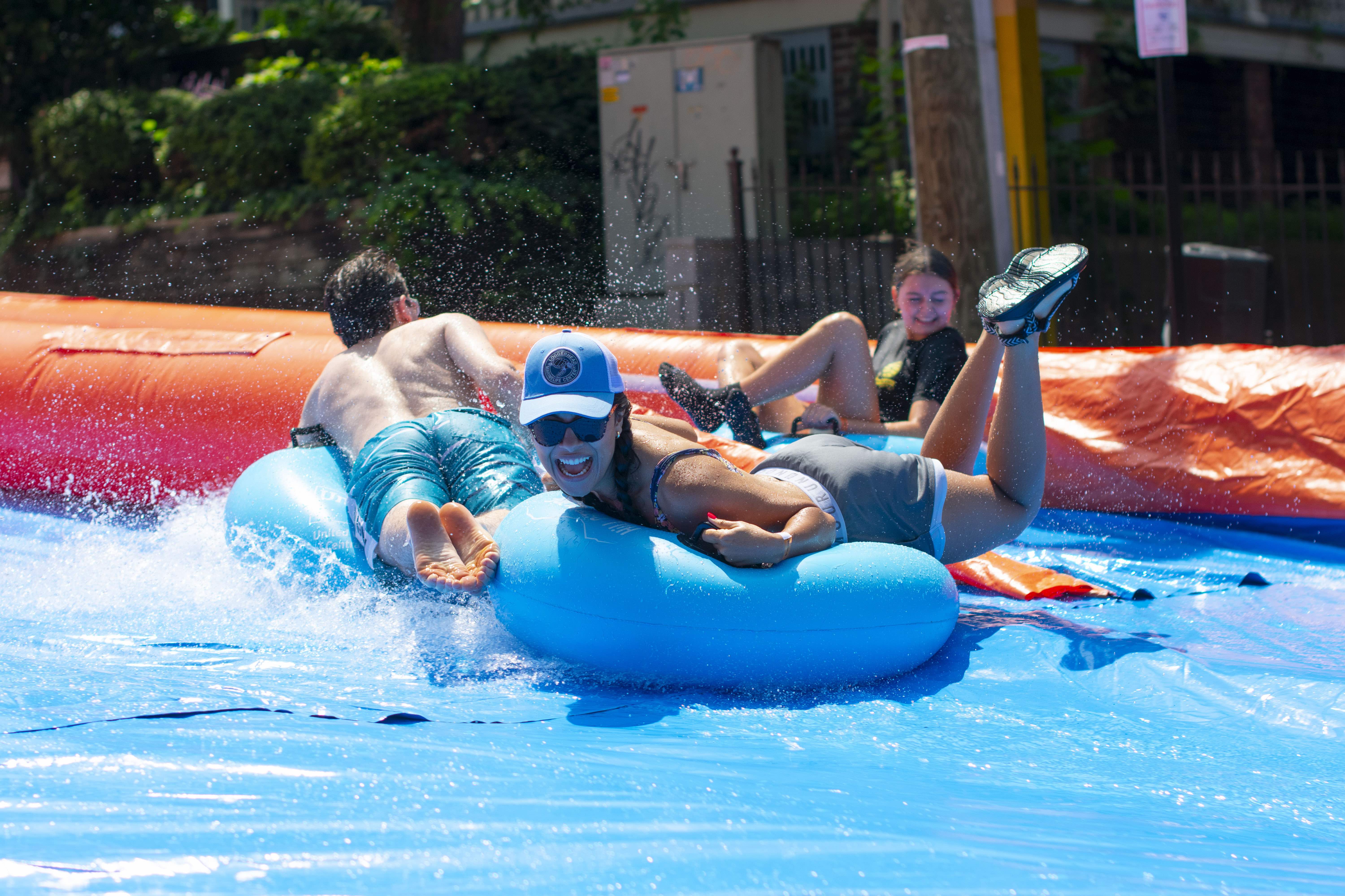 People on Hill City Slide