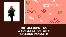 Blog header, photo of Angelina Randolph with title of blog