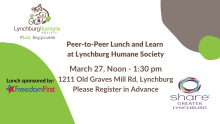 Lynchburg Humane Society Lunch and Learn graphic