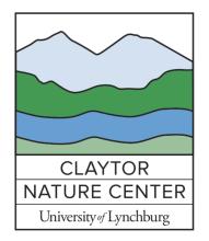 Claytor logo of four colors , mountains at top, trees in middle, water and grass at bottom