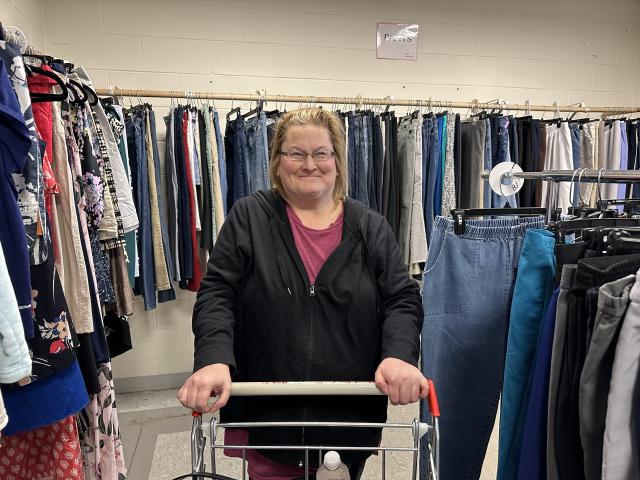 Client shopping for clothes.