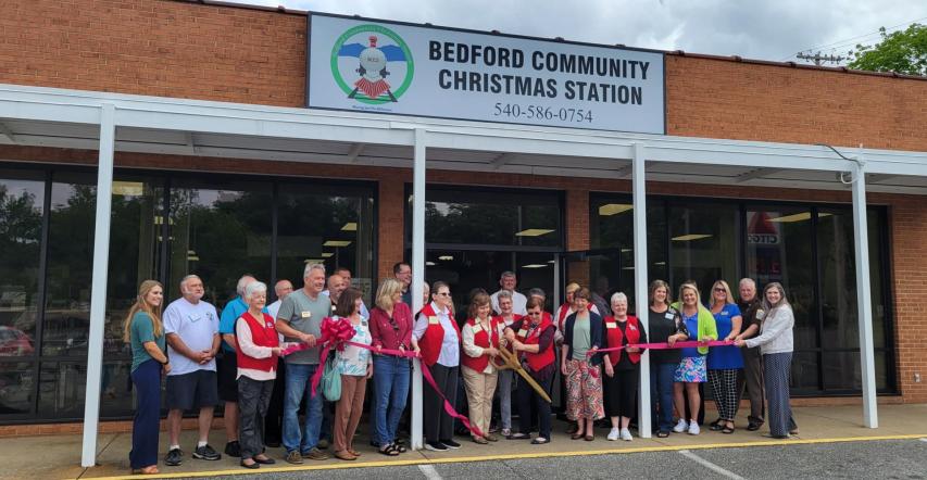 The ribbon cutting revealing all the new improvements we've made around our building.