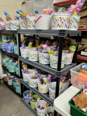 All set up for our Easter Eggstra program