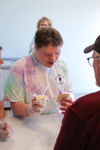 Serving at family night!
