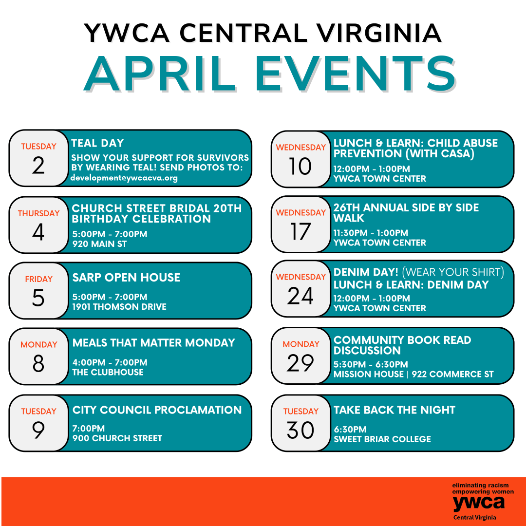 YWCA April Events